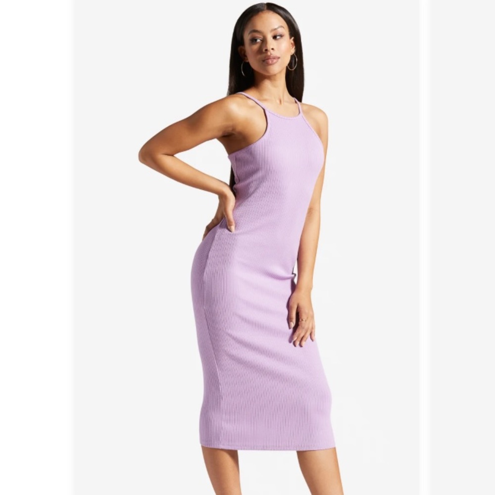 Shoe Dazzle Lilac Halter Midi Dress